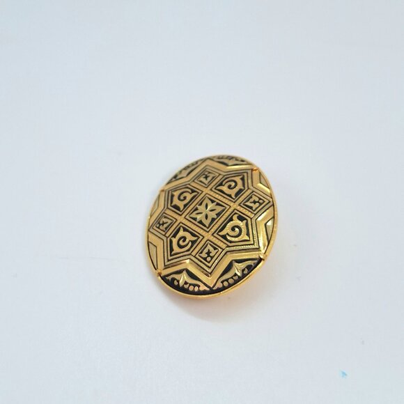 Vintage Spanish Damascene Gold Brooch - Picture 5 of 10